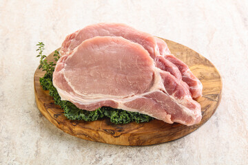 Raw pork loin for coocking