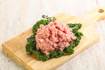 Raw pork minced meat for cooking
