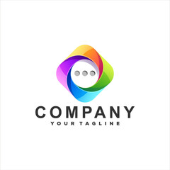 chat bubble gradient logo design