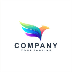bird color gradient logo design