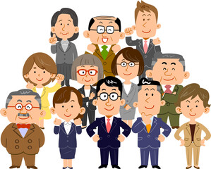 様々な年代のビジネスパーソンのチーム
