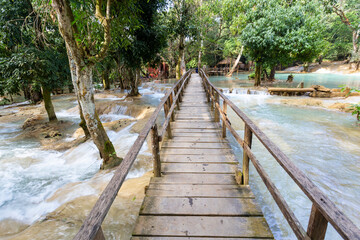 Tad Sae Waterfalls – The Turquoise Waterfalls in Luang Prabang, Laos.