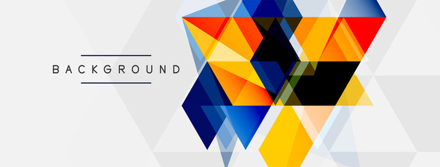 Mosaic triangles geometric background. Techno or business concept, pattern for wallpaper, banner, background, landing page