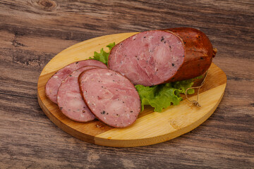 Smoked ham sausage with spices