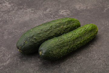 Ripe organic natural green cucumber