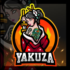 Naklejka na ściany i meble Yakuza girls mascot. esport logo design