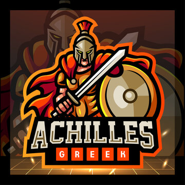 Achilles greek mascot. esport logo design
