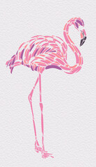 abstract digital illustration with silhouette of a flamingo © FranciscoJavier