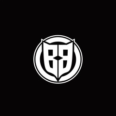 BB Logo monogram with shield and circluar shape design tamplate