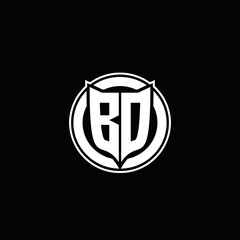 Naklejka premium BD Logo monogram with shield and circluar shape design tamplate