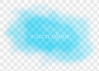 cyan watercolor splash. sky blue background.Vector illustration