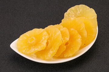 Dried sweet tasty pineapple heap