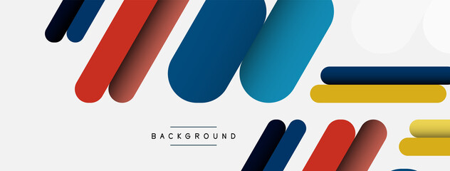 Overlapping round shapes and lines background. Vector illustration for wallpaper banner background or landing page