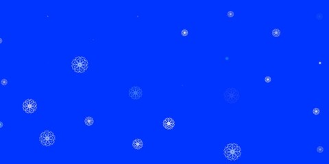 Light blue vector doodle pattern with flowers.
