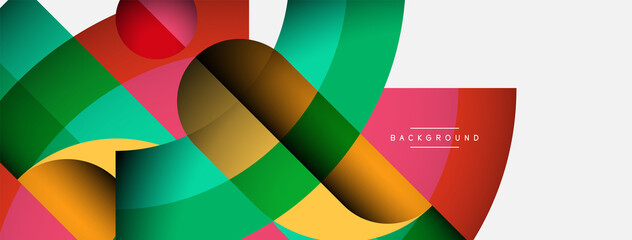 Obraz premium Geometric abstract background. Round shapes, circles, lines composition for wallpaper banner background or landing page
