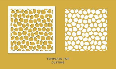 Template for laser cutting, wood carving, paper cut. Square pattern for cutting. Mosaic decorative panel vector stencil.