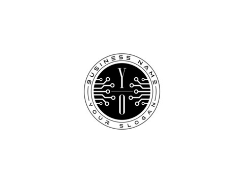 Letter YO as technology, tech yo sign Pixel technology logo for any type of business
