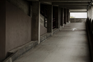 interior of parking garage