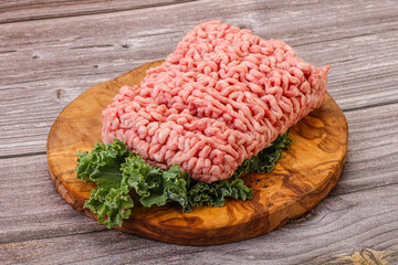 Raw pork minced meat for cooking