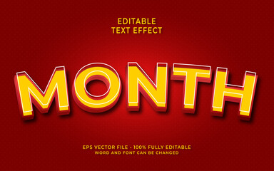 Editable text effect - month line text style