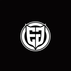 EG Logo monogram with shield and circluar shape design tamplate