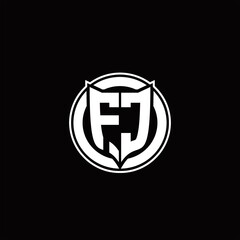 FC Logo monogram with shield and circluar shape design tamplate