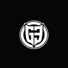 GE Logo monogram with shield and circluar shape design tamplate