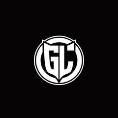 GL Logo monogram with shield and circluar shape design tamplate