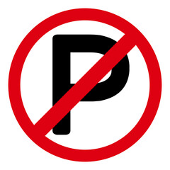 駐車禁止マーク　イラスト素材
