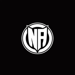 NA Logo monogram with shield and circluar shape design tamplate