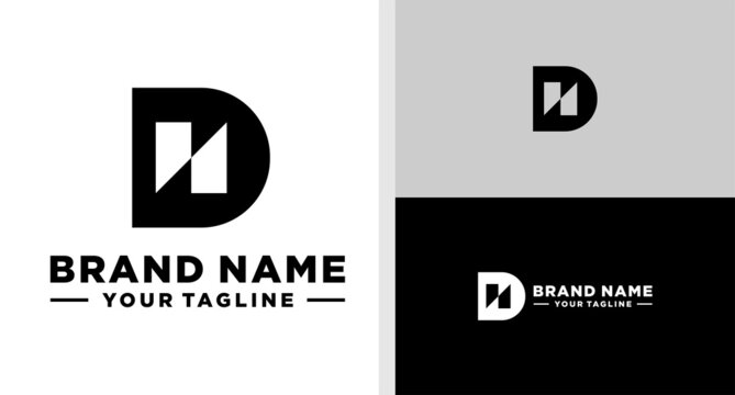 DN LOGO MONOGRAM NEGATIVE SPACE BOLD EDITABLE