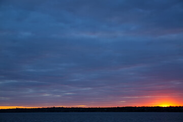 Beautiful sunset sky with clouds