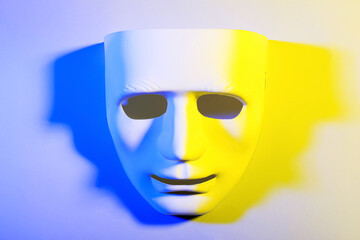 Guy Fawkes mask on color background