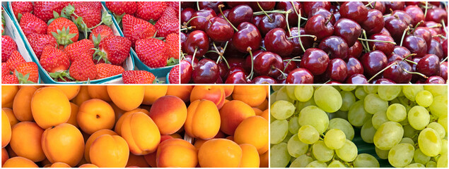 collage de fruits en gros plan
