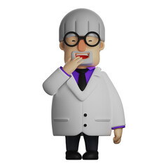 Smiley Face 3D Professor Cartoon Design showing his white teeth