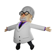 Professor 3D Cartoon Illustration feel free