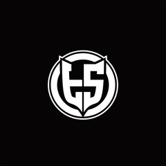 TS Logo monogram with shield and circluar shape design tamplate