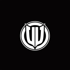 UU Logo monogram with shield and circluar shape design tamplate