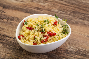 Vegetarian uisine - couscous with vegetables