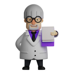 3D Professor Picture with a notebook
