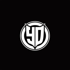YD Logo monogram with shield and circluar shape design tamplate