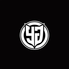 YG Logo monogram with shield and circluar shape design tamplate