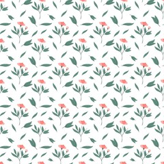 Flat flower seamless pattern or print