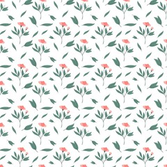 Flat flower seamless pattern or print