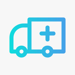 Obraz premium Ambulance icon vector illustration in gradient style about medical, use for website mobile app presentation