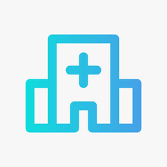 Hospital icon vector illustration in gradient style about medical, use for website mobile app presentation