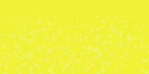 Light green, yellow vector background with christmas snowflakes.