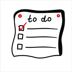 To Do List. Simple vector illustration in doodle style.