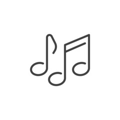 Music note line icon