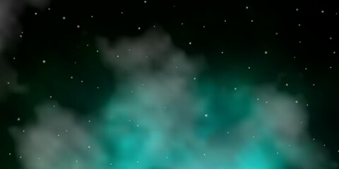 Dark Green vector texture with beautiful stars.